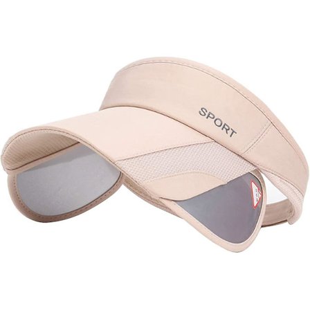 Justerbar golfcaps for kvinner, stilig sommer solskjermhatt med uttrekkbar brem (beige)