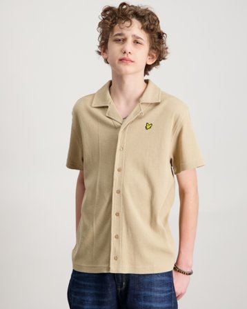 Lyle & Scott SS Waffle Shirt Beige Skjorter Gutt - Kids Brand Store