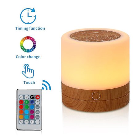 Ambient Light Touch Desktop Fjernbetjening Led Farverig Genopladelig Natlampe 3w