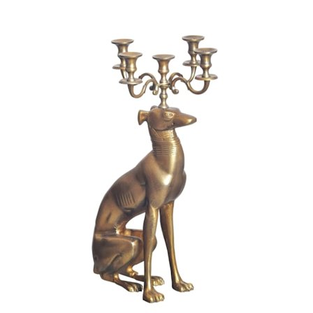 Rootz Dekorativ ljusstake - Candle Holder - Greyhound Figurine - Unik design - Handgjord - 26 cm x 69 cm x 40 cm