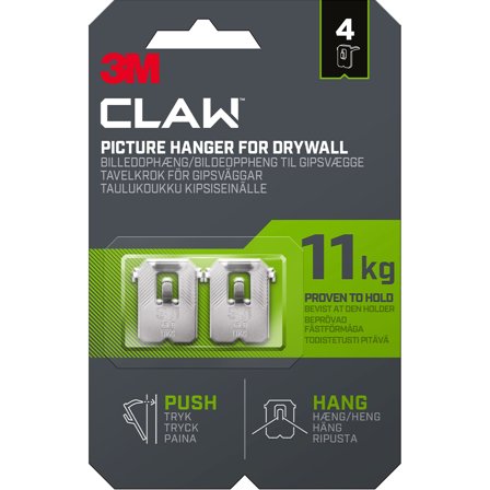 3M Claw Tavelhaak voor gipswand 11 kg 4-pack
