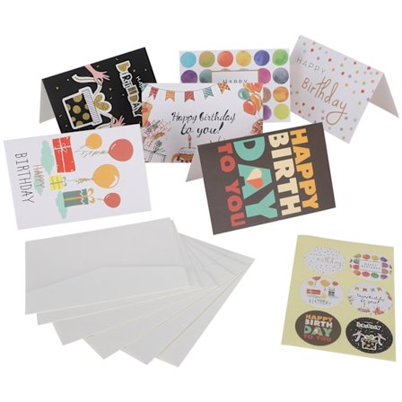 24 st Gratulationskort Tomt Presentpapper för Festival Present med Kuvert och Klistermärke Grattis på födelsedagen