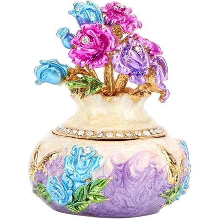 Wal front Håndværksdekoration, Metal Smykkeorganisator Metal Emaljeret Maleri Smykkeskrin Organizer Håndværksdekoration (lilla)