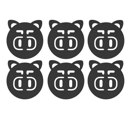 6 kpl kuppi alustoja metalli paksuuntunut estää kuumennus sarjakuva eläin eristetty alusta kotiin keittiö baari