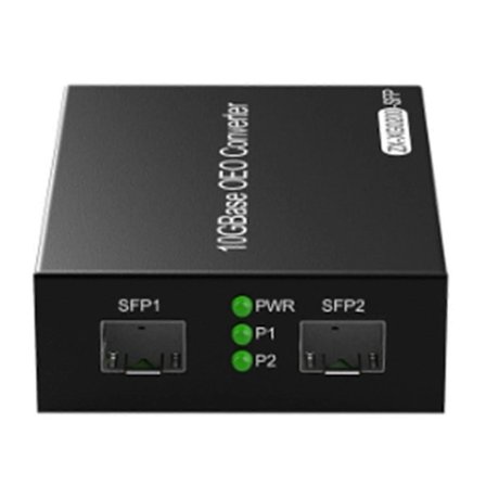 10GbE SFP+ OEO Media Converter Dobbelt 10G SFP+ Slots 100M/1G/2.5G/10GBase-T Fiber Media Converter EU