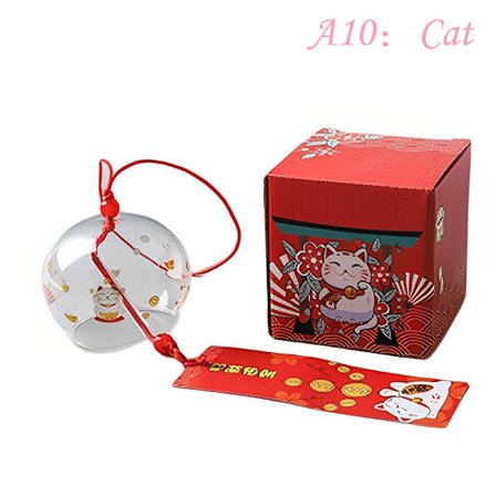 Vindklokke Sakura mønster Vindklokker Håndlaget glassfurin hjemme