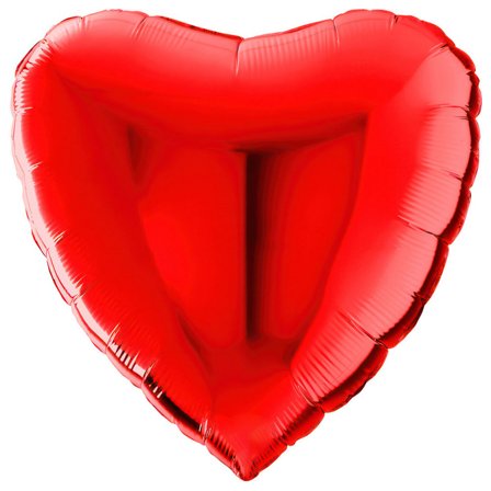 Folieballong Hjerte Rød Metallic
