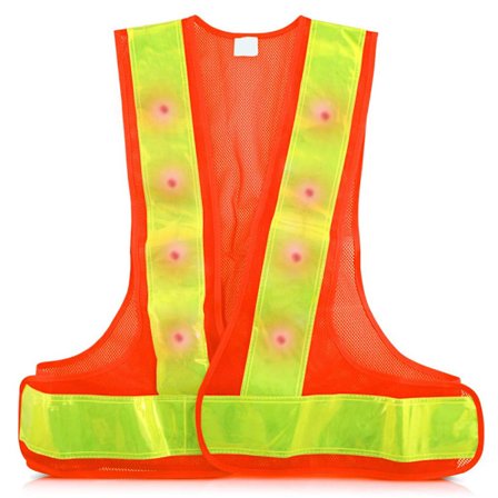 Høj Synlighed LED Sikkerhedsvest Reflekterende Trafik Udendørs Nat Advarsel