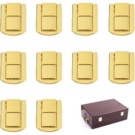 10 stk. Låsebeslag, Smykkeskrin Låser Beslag med 40 Skruer Boks Lås Små Smykkeskrin Toggle Låser Beslag for Koffert, Skuffe, Urboks, C