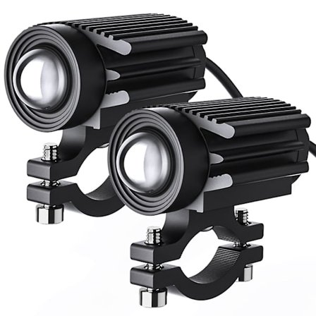2 stk Motorsykkel LED Kjørelys 12000lm Tri-farge Mini Frontlys Tåkelys 60w 6000k