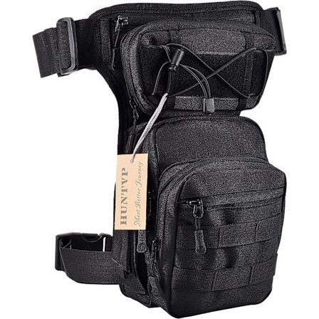 Benväska Lårväska Tactical Military Molle Multifunktionsväska för vandring Camping Klättring Resor Motorcykel Cykling Jakt,Svart