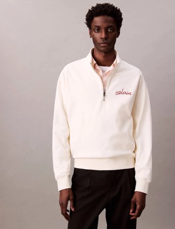 Calvin Klein Jeans Premium Terry Chain Stitch Qtr Z - White - M