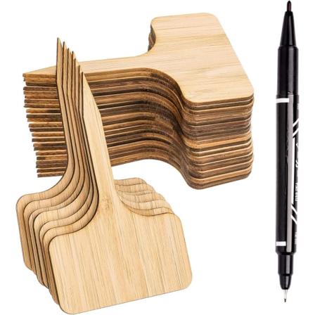 50 kpl bambukasviliuskoja, joissa on merkkikyn , kasviliuskat puuta