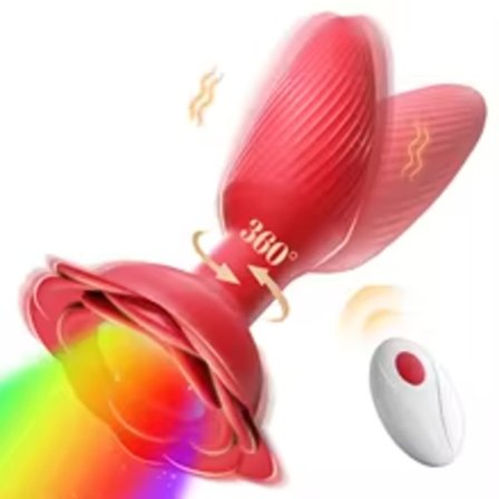 360° Roterande Vibrerande Analdildo Prostata Massager Fjärrkontroll Anal Vibrator Butt Plug med LED Anus Sexleksak för Män Gay
