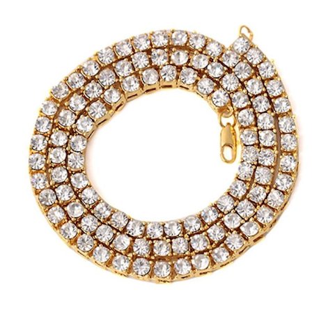 Tennis Kæde Nyhed Slidstærk Kubisk Zirkonia Hip Hop Halskæde Til Mænd