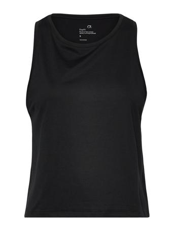 V-Gfit Ltw Brushed Jersey Tank Top Ærmeløs Top Sort GAP