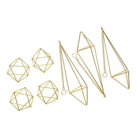 7 deler serie luftplante stativ geometrisk potte, hengende flystativ, luftbregne displaystativ, egnet for hjem bryllup