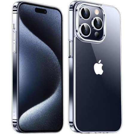 IC Fodral för Apple iPhone 15 Pro (2023), kameraskydd stötsäker TPU mjuk silikon mobilskal iPhone 15 Pro Max (klar)