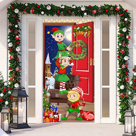 #Jule Dør Dækning Dekoration Julemand Baggrund Jule Dør Hængende Dækker#