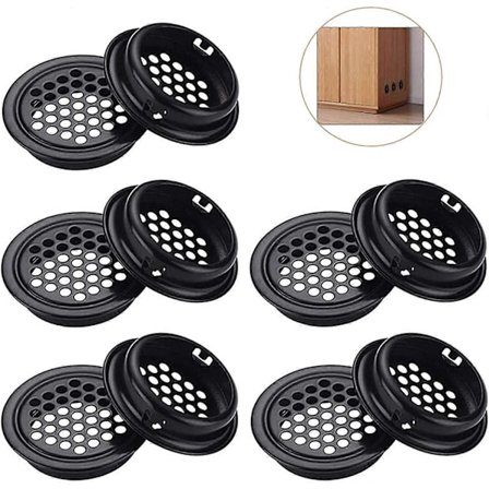 10 stk. Rund Ventilationsrist, Ventilationsrist Hul Rustfrit Stål Rund Rist Ventilationshul Ventilationshuller Til Køkken Og Skab Til Køkkenmøbler Ai