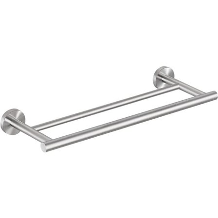 Dobbel veggmontert håndkleholder baderom håndklekrok 40CM børstet S