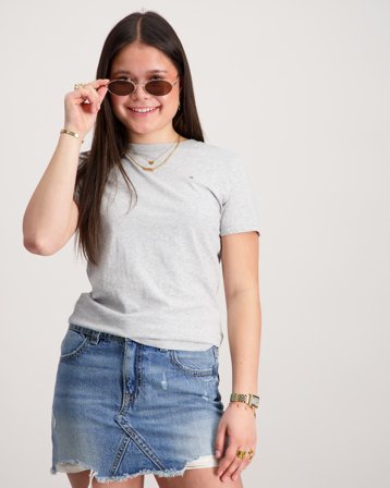 Tommy Hilfiger BOYS BASIC CN KNIT S/S Grå Poloshirts Pige - Kids Brand Store