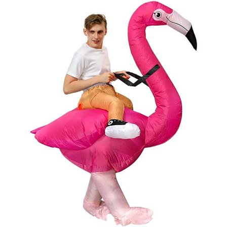 (Høyde 160-190 cm) Flamingo oppblåsbar drakt Flamingo drakt i