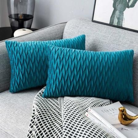 Fløyel putetrekk 30x50cm for stue sofaㄛSet med 6 ensfargede firkantede putetrekk soveromsdekorasjon, turkis
