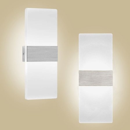 2x12W innendørs vegglampe, dimmbar LED akryl vegglampe, moderne design, dekorasjon