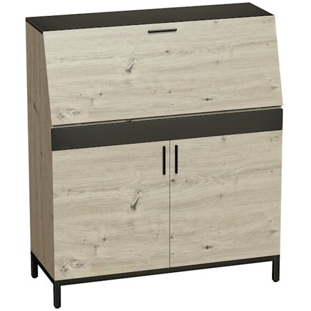 Industrielt sekretærbord med hylder, 100 cm træ