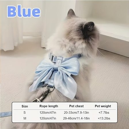 2 stk. & Hundesele og snor sæt Kompatibel til - Blød åndbar sele med sløjfe design, Anti-Escape forstærket syning, Justerbar snor[D]