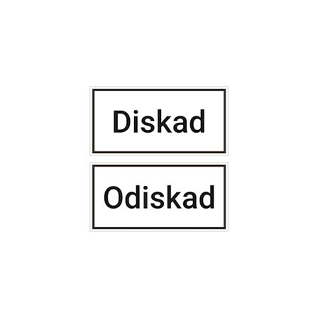 Skylt Diskad & Odiskad - Magnet
