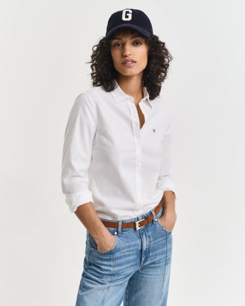 GANT Damen Slim Fit Stretch Oxford-Bluse (36) Weiß