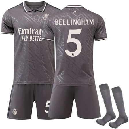 Real Madrid Udebanefodboldtrøje Børn & Voksne 2024-2025 Nr. 5 Bellingham