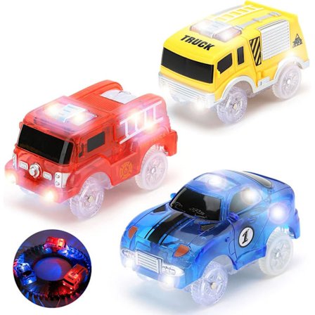 【PP】3-pakning magiske lekebiler for barn, 5 LED-blinklys