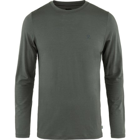 Fjällräven Abisko Wool LS XS - male - Basalt/Grå - T-Skjortes & tank Topps