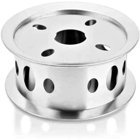 Tevattenvärmare i rostfritt stål, teunderlägg, silver