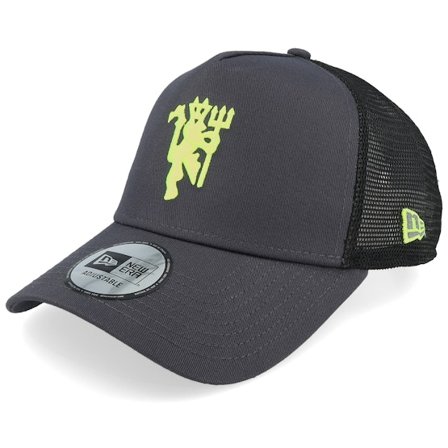 New Era - Grå trucker Kasket - Manchester United Seasonal Charcoal/Black A-Frame Trucker @ Hatstore