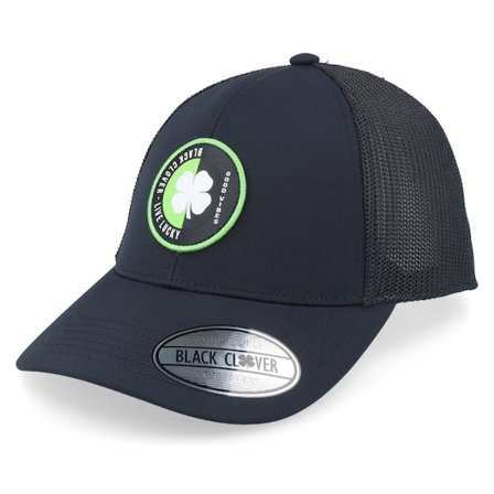 Black Clover - Mirror 2 Black/Black Mesh W Patch Trucker Trucker Black Cap - @ Hatstore