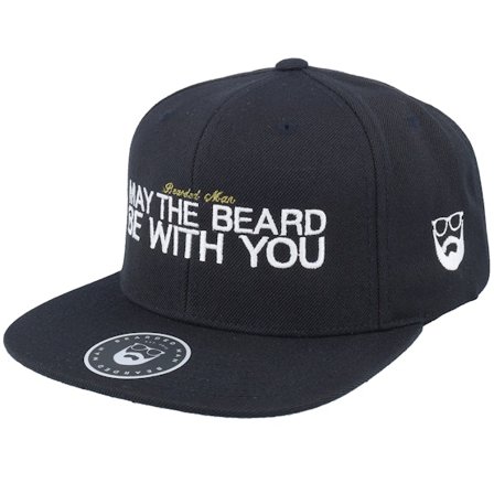 Bearded Man - Zwart snapback Cap - May The Beard Black Snapback @ Hatstore