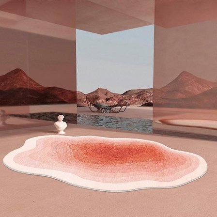 Nordisk stil blødt tæppe stue tæppe soveværelse tæppe uregelmæssig sky-formet sofa kaffebord gulvtæppe indgangsdør måtte - perfekt