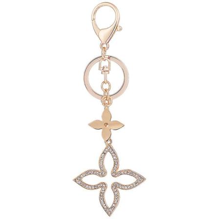 Wabjtam Firkløver Nøglering Krystal Rhinestones Nøglering Bil Taske Pung Charm Vedhæng Til Kvinder Taske Dekoration