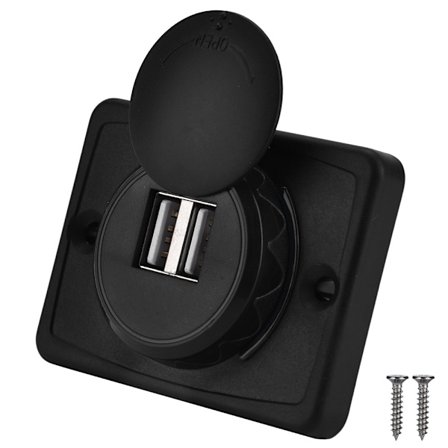 3.1A Bil Dual Sort ABS USB Port Oplader Stik Udtag 12V LED Vandtæt