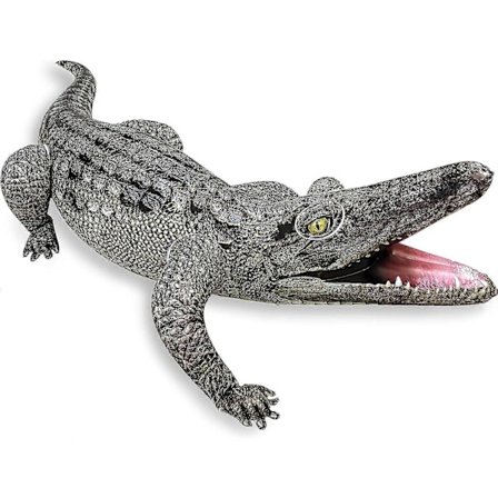 Realistisk Oppustelig Alligator Legetøj, Perfekt til Sumpfestdekorationer, Krokodillejokes til Voksne Børn, til Pool, Dam, Have og Terrasse (FMY)