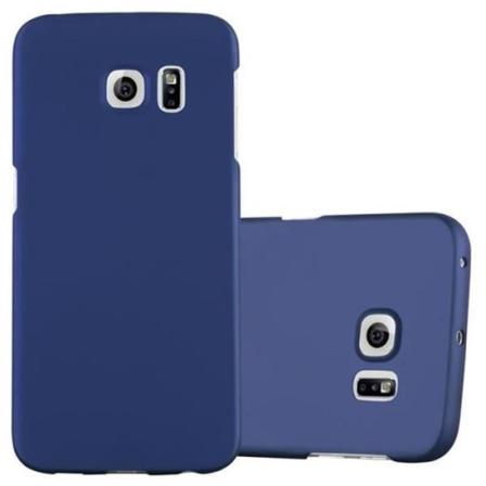 Cadorabo Fodral Samsung Galaxy S6 EDGE BLÅ METALL DESIGN MATT METALL Hårt plastskydd Skydd Hårt fodral Skal Ultra Slim Bumper