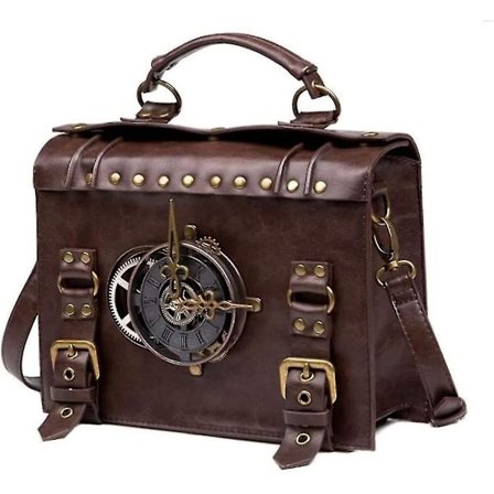 Vintage Steampunk Ryggsäck Gotisk Portfölj Handgjord Läder Messenger Bag För Medeltiden Väska 1pc Kaffe