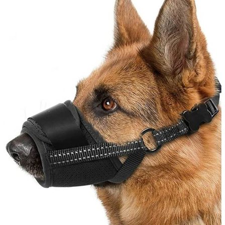 Munnbind for store/middels store hunder, Polyester, Størrelse XL, Svart