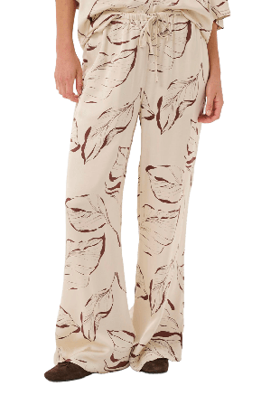 Soaked In Luxury Clero Flared Printed Pants Byxor Dam Beige XL