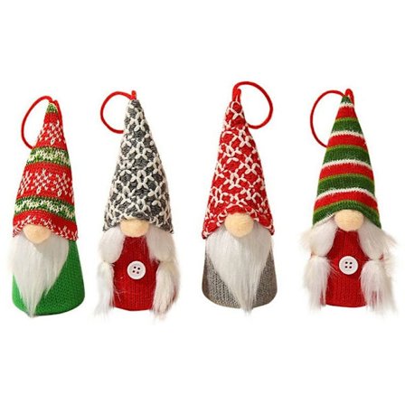 Valaistu joulukuusi neulottu vanha nukke pitkä parta nukke joulukuusi riipus perheen kodin sisustus