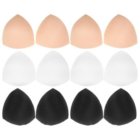 Par Kvinders Aftagelige BH-indlæg Svampepuder BH-indlæg Til Badetøj Sport Hvid Sort Hudfarve